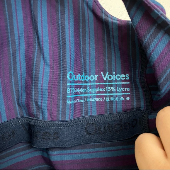 Outdoor Voices Striped Short Yoga Romper Size XS - Picture 2 of 5